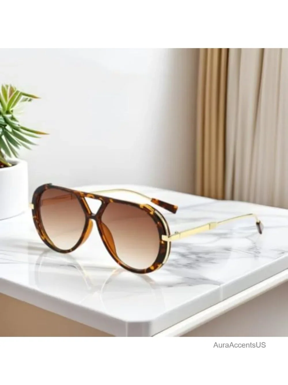 Oversized Aviator Sunglasses UV400 Protection Unisex Retro 70s Style